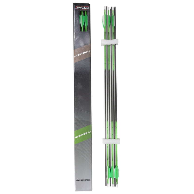 Shocq Carbonpfeil Inceptor 4.2 Vanes Grün 12-erPck